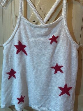 Xl Freshman Star Womens Crochet Sleeveless, Crossed Back Tank (24)